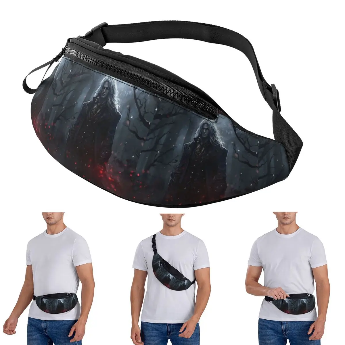 

Crossbody Waist Bag Alucard Vampire Game Men Women Fanny Pack Traveling Running Money Phone Pouch
