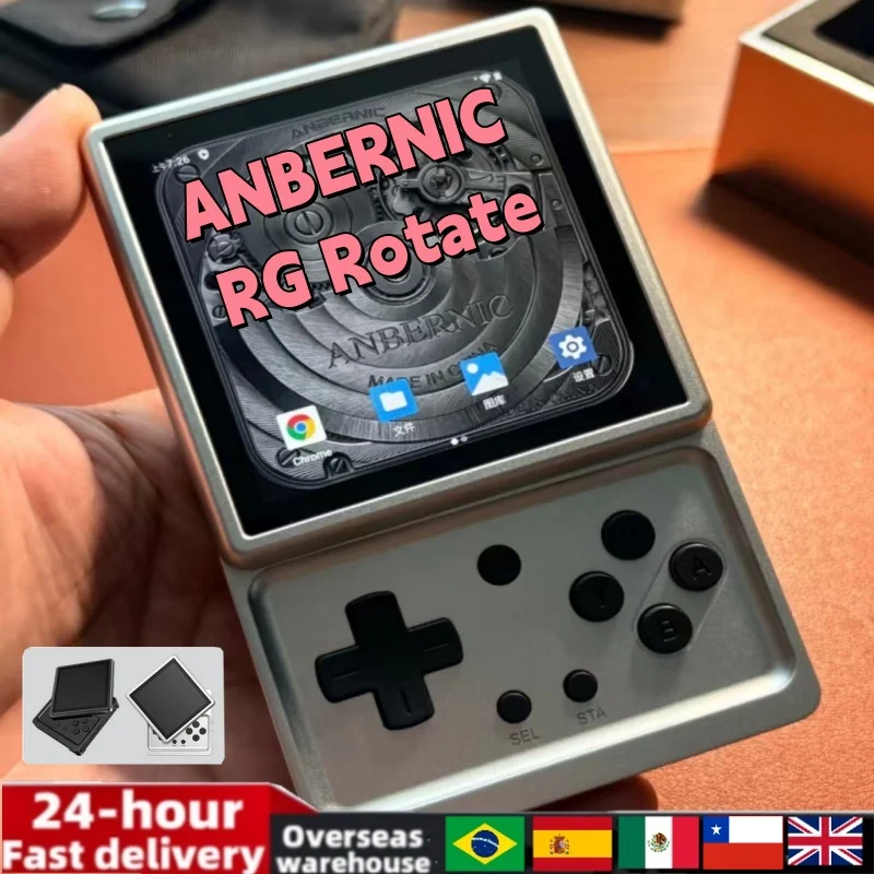 

ANBERNIC RG Rotate 3.5" IPS Rotating Screen Android Handheld Game Console Retro Emulator WiFi Video Gaming Player T618 PS2 AI