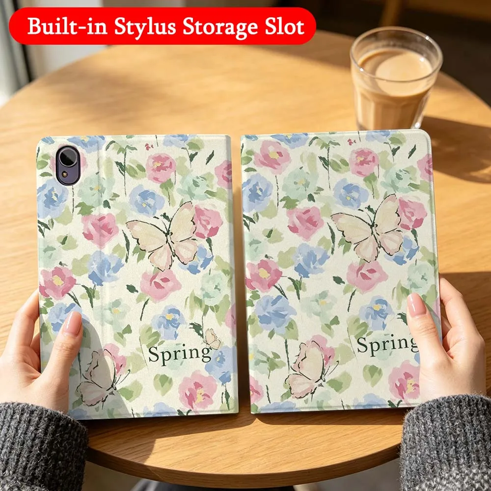 Luxury Flower Pink Case For Huawei Matepad M6 10.8 11 11.5S Pro Air SE Honor Tab 8 9 10 V9 X8 X9 X10 Magic Pad GT 2 3 Tablet