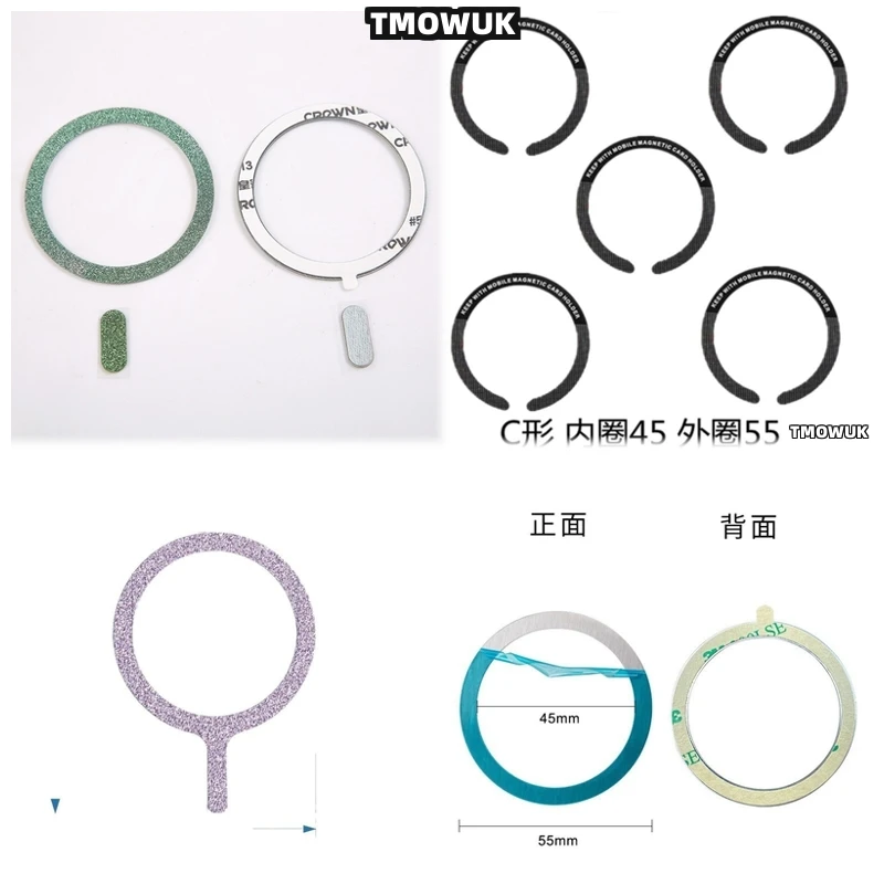

For IPhone 13-16 Pro Max Plus Mini Magsafe Magnetic Ring Sticker Metal Plate Charging Station