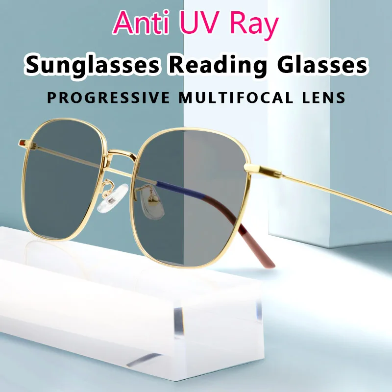 

Photochromic Reading Glasses For Men Progressive Lenses Ultra-light Frame Magnifying Presbyopic Eyeglasses Sunglasses