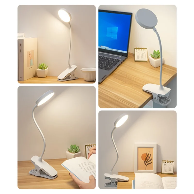 ABXF-3 レベル調光クリップオンランプ LED ブックライト - ベッド & デスク用の柔軟なグースネック読書灯 - 目に優しいナイトライト