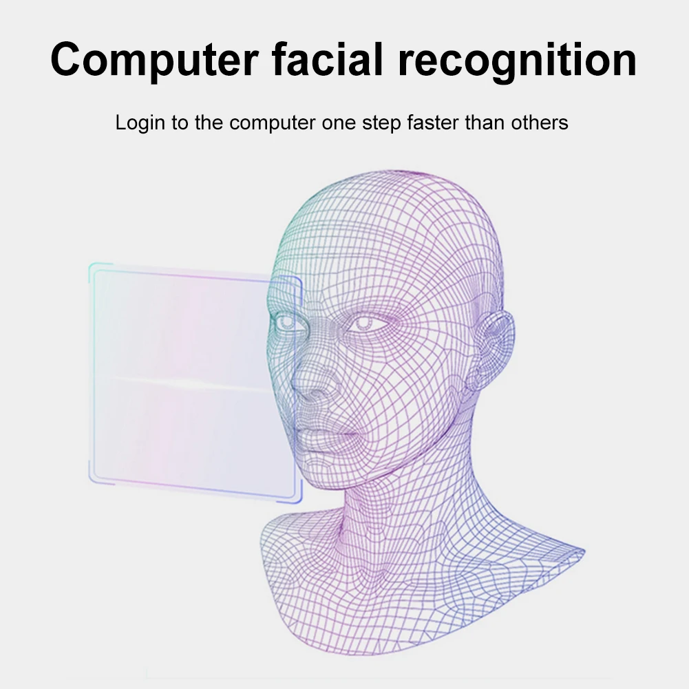 Facial Recognition Webcam with Single Microphone for Windows Hello USB Computer Webcam HD 1080P 2MP for Laptop Desktop Computer