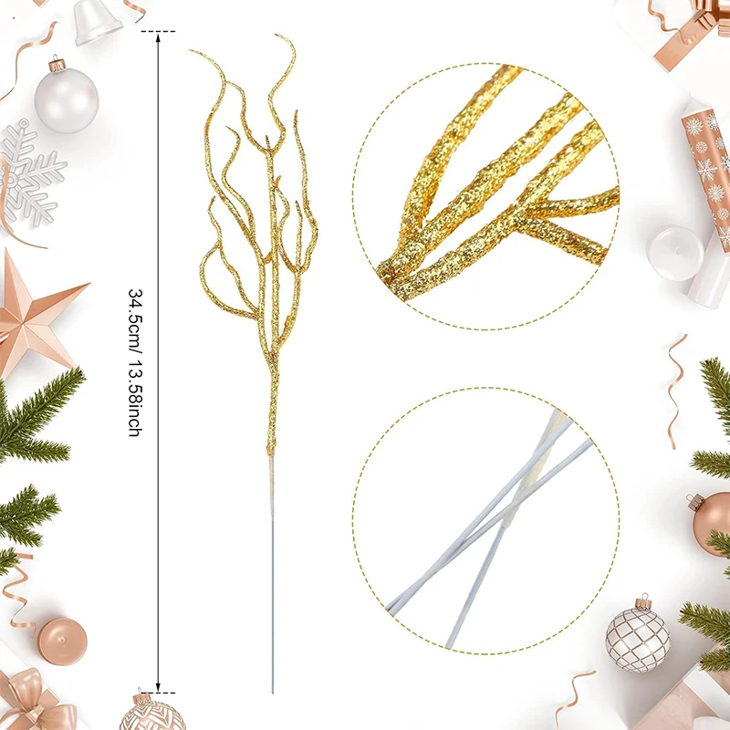 4/8/15 قطعة زينة عيد الميلاد بريق باقة اصطناعية لشجرة عيد الميلاد حلي معلقة السنة الجديدة 2025 نافيداد ديكور المنزل #6