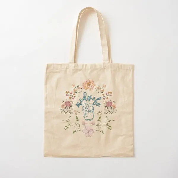 Bolsa de tecido retrô dobrável para mulheres, bebês florais parteira, obrigado La Canvas Bag, comprador dobrável, bolsa reutilizável, moda unissex