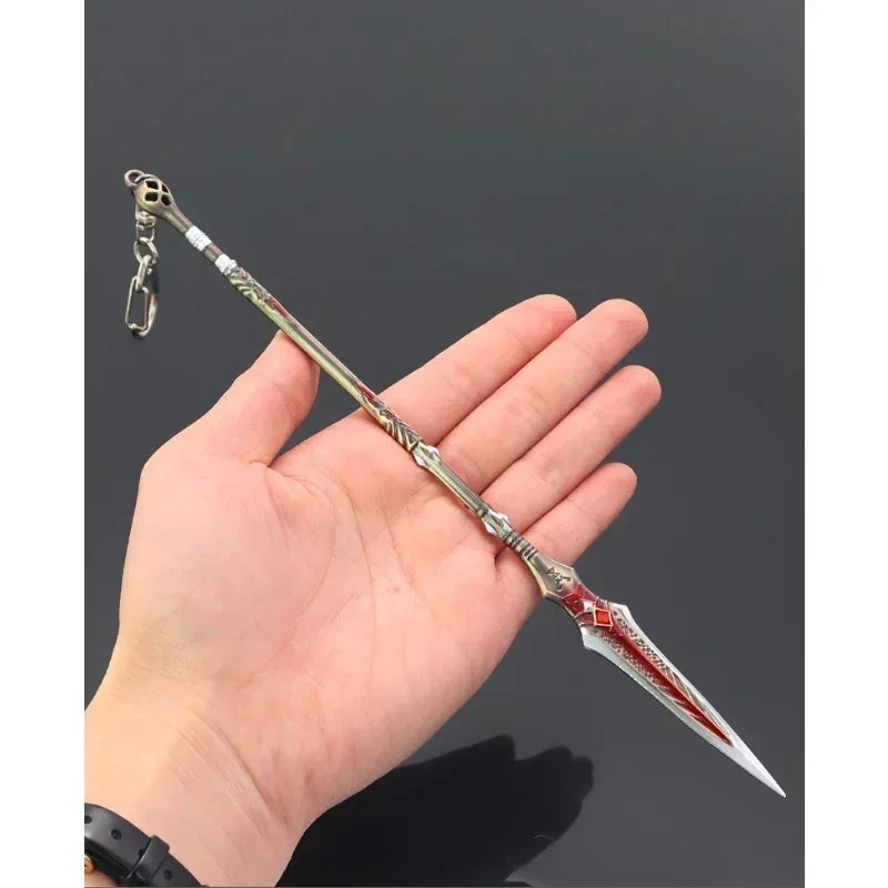 22cm Draupnir Spear Keychains Kratos  God of War Weapon Game Peripheral Blades of Chaos Carry with Metal Model Boy Gift Toys