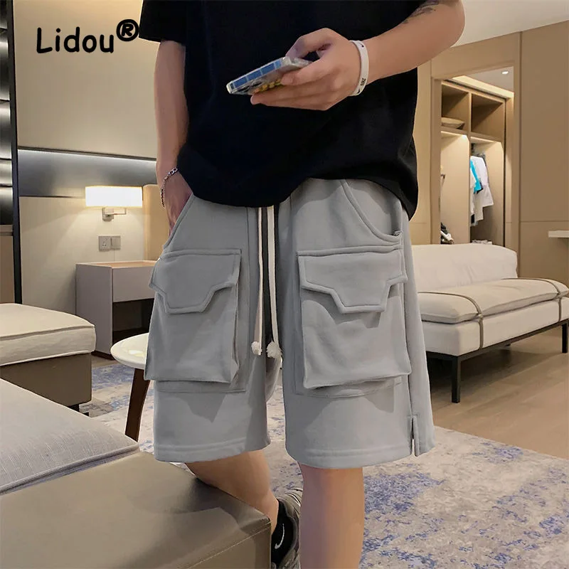 Men's Summer Multiple Pockets Loose Cargo Shorts New Classic Street Casual Korean Tide Straight Cylinder All-match Male Short