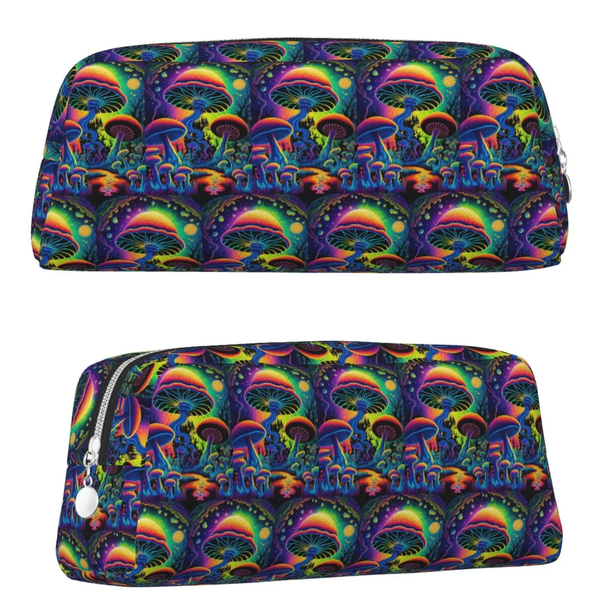 Psychedelic Magic Glowing Mushrooms 3 Pencil Cases for Student Gifts Pen Box Pencil Bag Pencil Pouch Storage Stationery Supplies