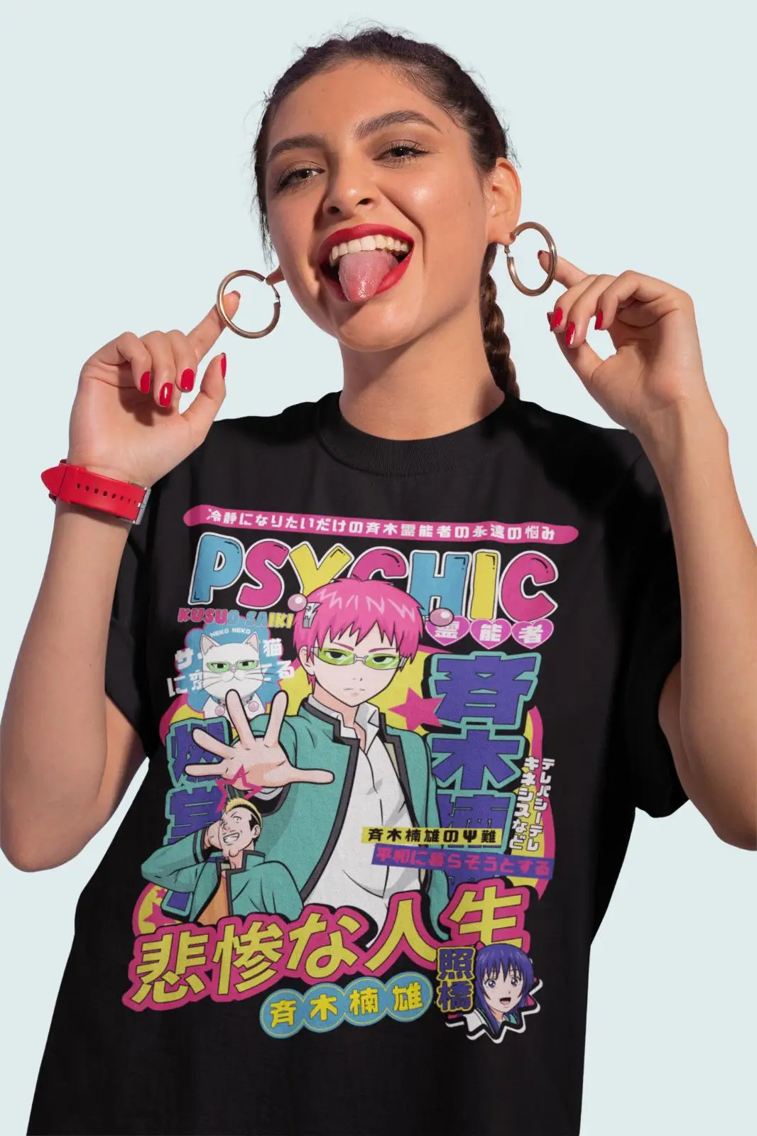 Kusuo Saiki The Disastrous Life of Saiki K Anime Psychic Graphic T-Shirt Cotton Men Women Streetwear Tee