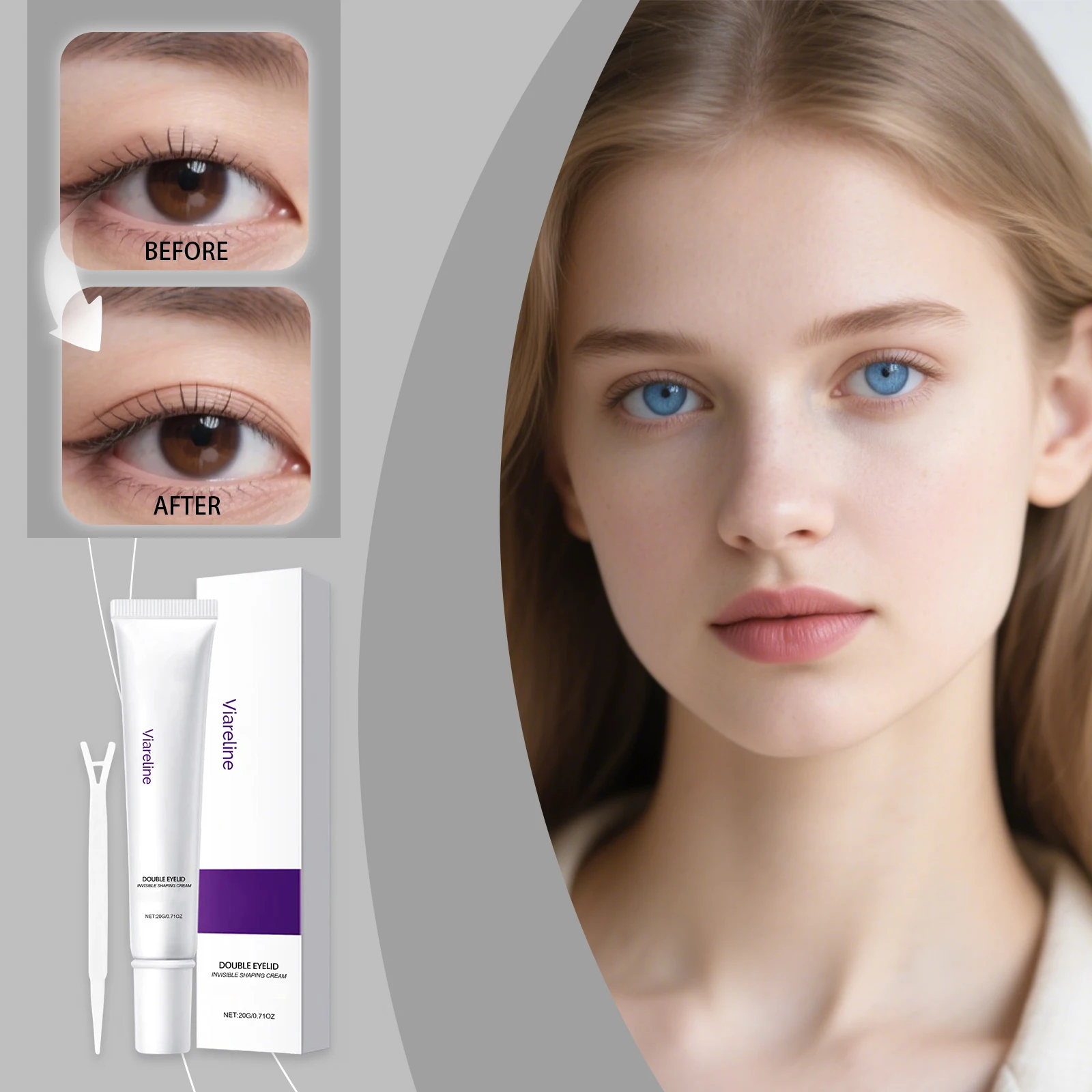 目に見えない二重まぶたクリーム - 自然な印象で目を大きく見せる、長持ちする固定スタイラー |   メイクアップツール