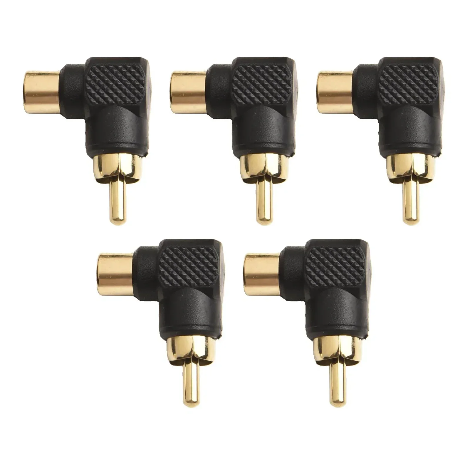 Set Of 5 For RCA Ltype Right Angle Male To Female Audio Connectors For Connecting And Organizing Audio Cables In Compact Spaces