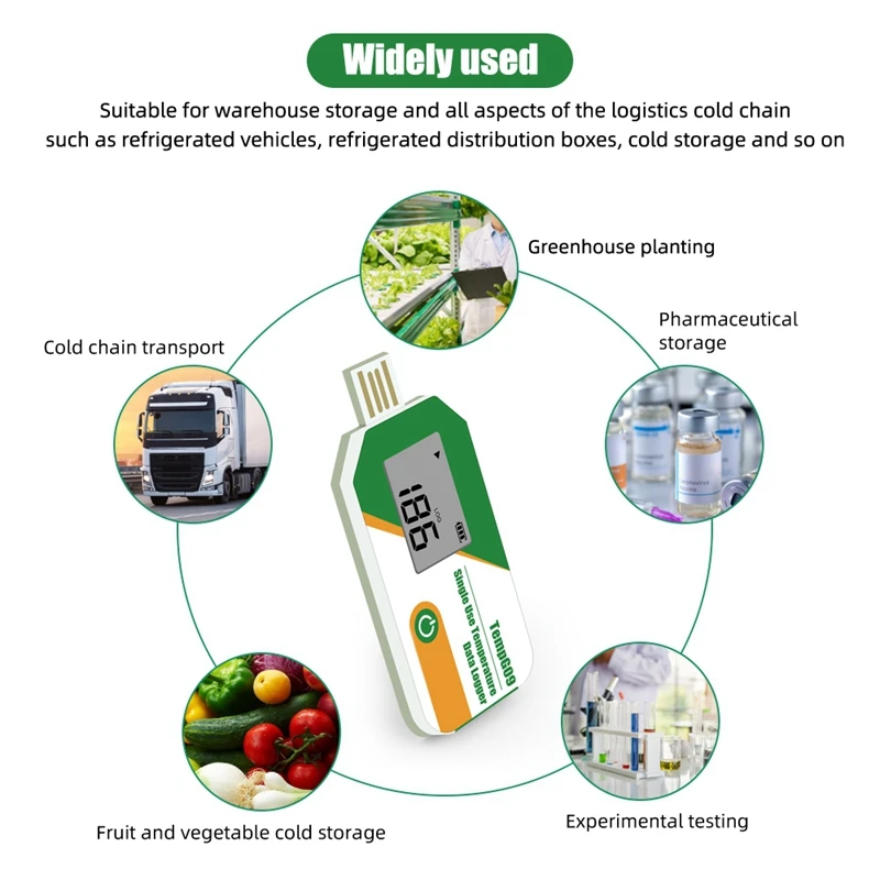 Digital Portable Miniature High Accuracy Data Logger Disposable Temperature Sensor For Cold Chain Transport With Alarm