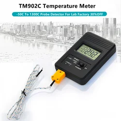 TM902C K TypeTemperature Meter Thermometer Tester -50C to1300C Thermocouple Needle TP01 Probe Detector For Lab Factory 30%OFF