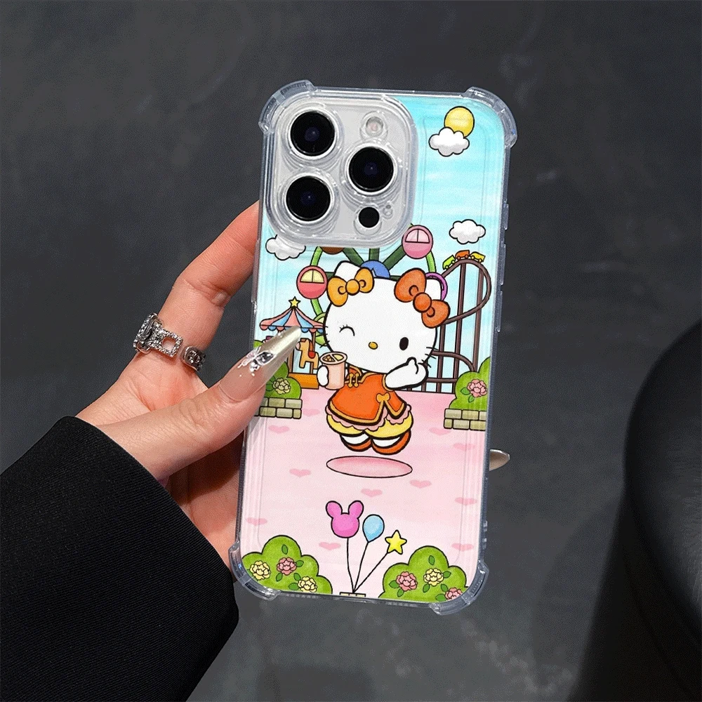 

Чехлы для мобильных телефонов Hello Kitty Cat для IPhone 15 Pro Max IPhone 16/15/14/13/12/11/x/xs Max Girl, прозрачный чехол для телефона Hellokitty
