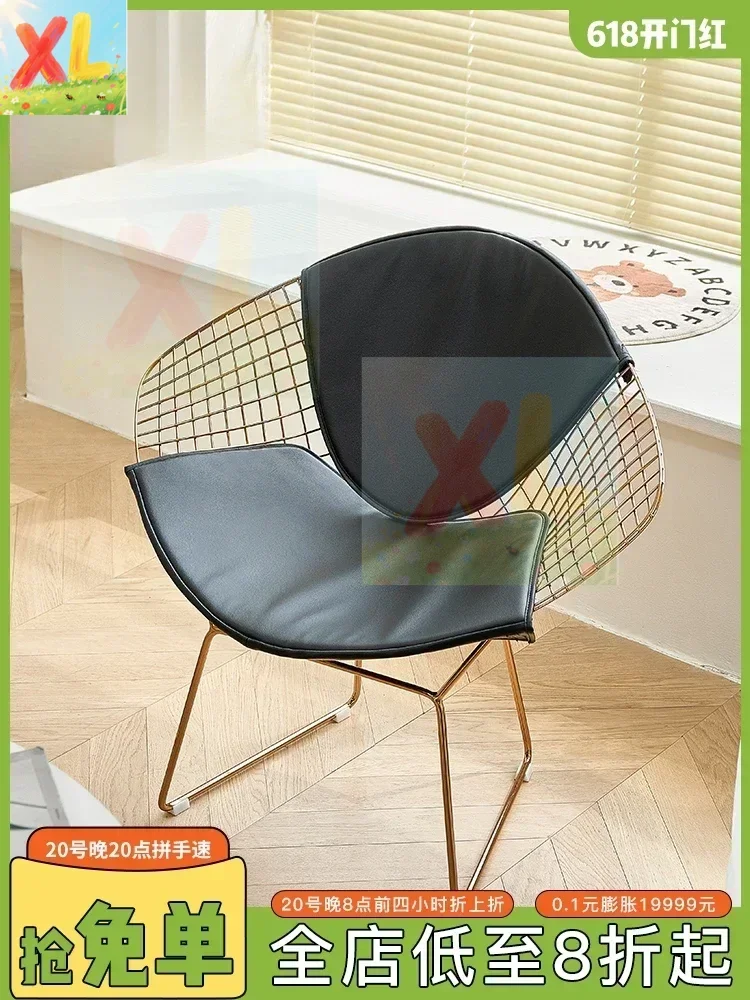 

Nordic Internet celebrity creative back chair modern simple wrought iron makeup chair home dresser casual metal stool