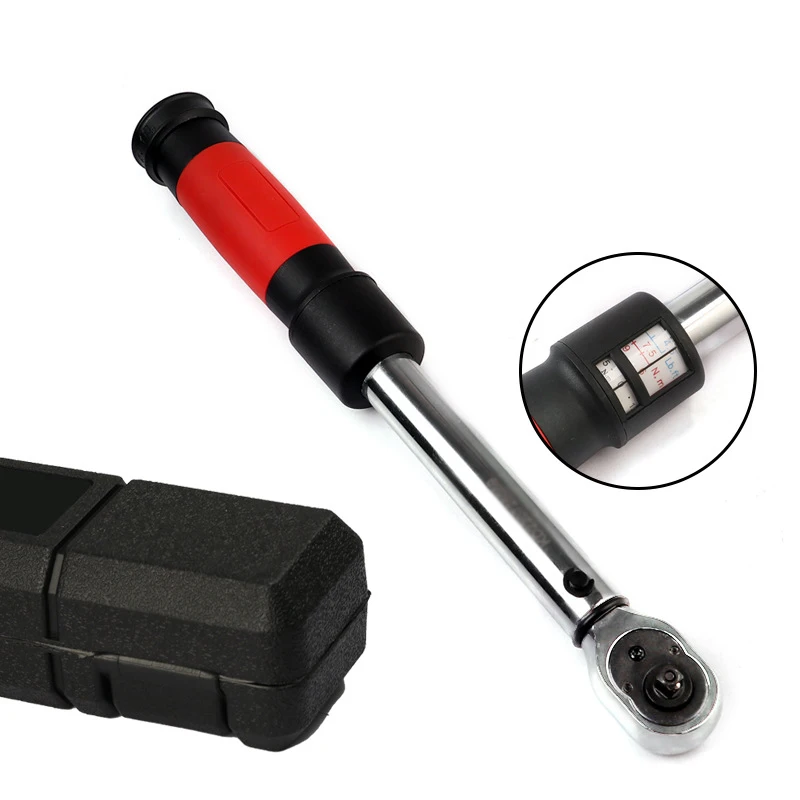 Torque Key Wrench Tool 1/4 3/8 1/2 Inch Square Drive Two-Way Precise Preset Mirror Polish Spanner Accurately Torque 6-220N.M