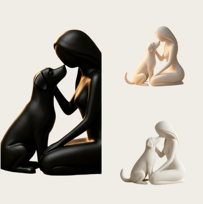 1/2 Piece, Random Color, Human and Pet Figurine Ornament, Girl and Dog Figurine, with an Exquisite and Compact Design, Suitable for Office Desks or Entryway Shelves The Shelves Are Easy to Fit into the Gaps, Making It Easy to Place Them There. Pet Memorial Gifts for Friends Who Have Lost Their Beloved Dogs, as a Way to Channel Their Emotions and Continue to Have Their Furry Friends' Presence. Halloween and Christmas Gifts.