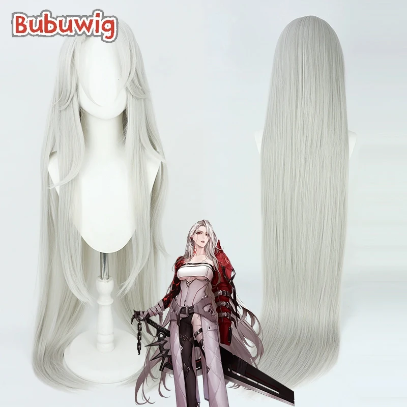 Bubuwig pelo sintético Ninety-Nine pelucas de Cosplay camino a ninguna parte Ninety-Nine 120cm peluca larga recta gris plateada resistente al calor