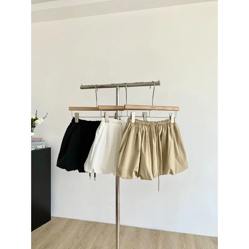 

Skirts 2026 Summer New French Gentle Fashion Sweet White Elastic High Waist Anti Light A-line Flower Bud Short Skirt for Women