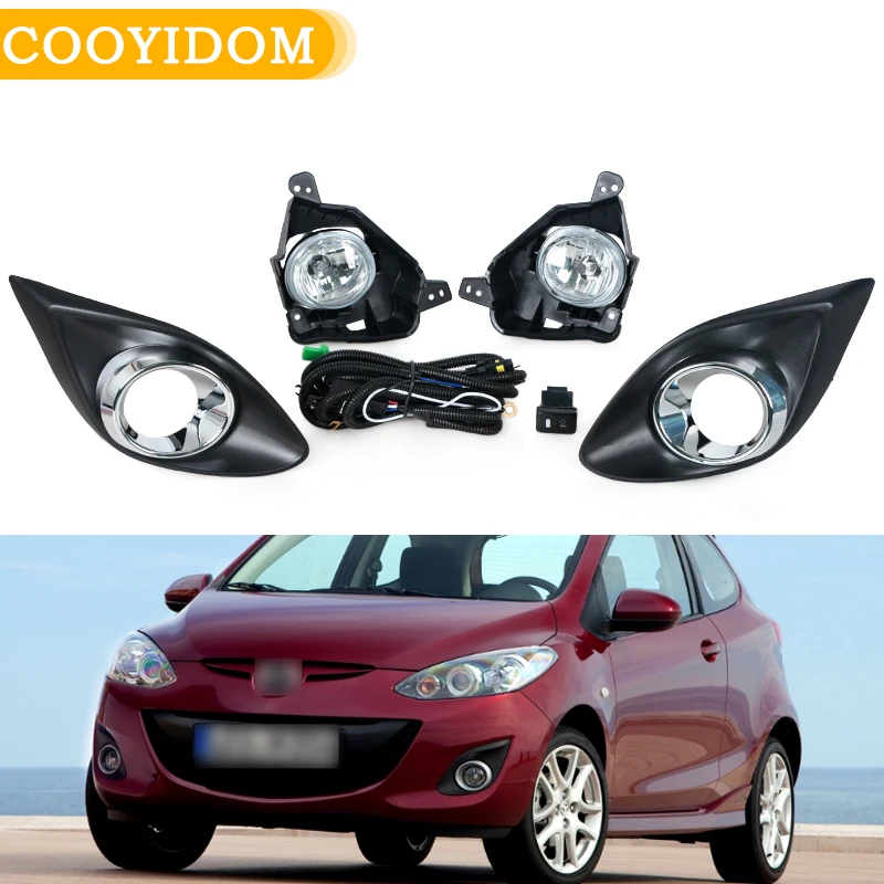 

1 Set DRL Fog Light Reflector Lamp For Mazda 2 Demio 2010 2011 2012 2013 2014 Foglight lamp Upgraded Kit headlight