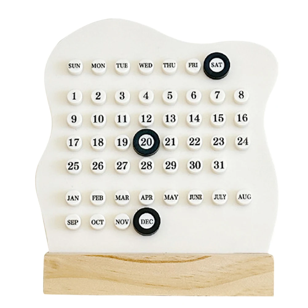 

Sturdy Wooden Perpetual Desk Ornament Home Office Decor Functional Room Calendar Wood Calendar for Daily Use