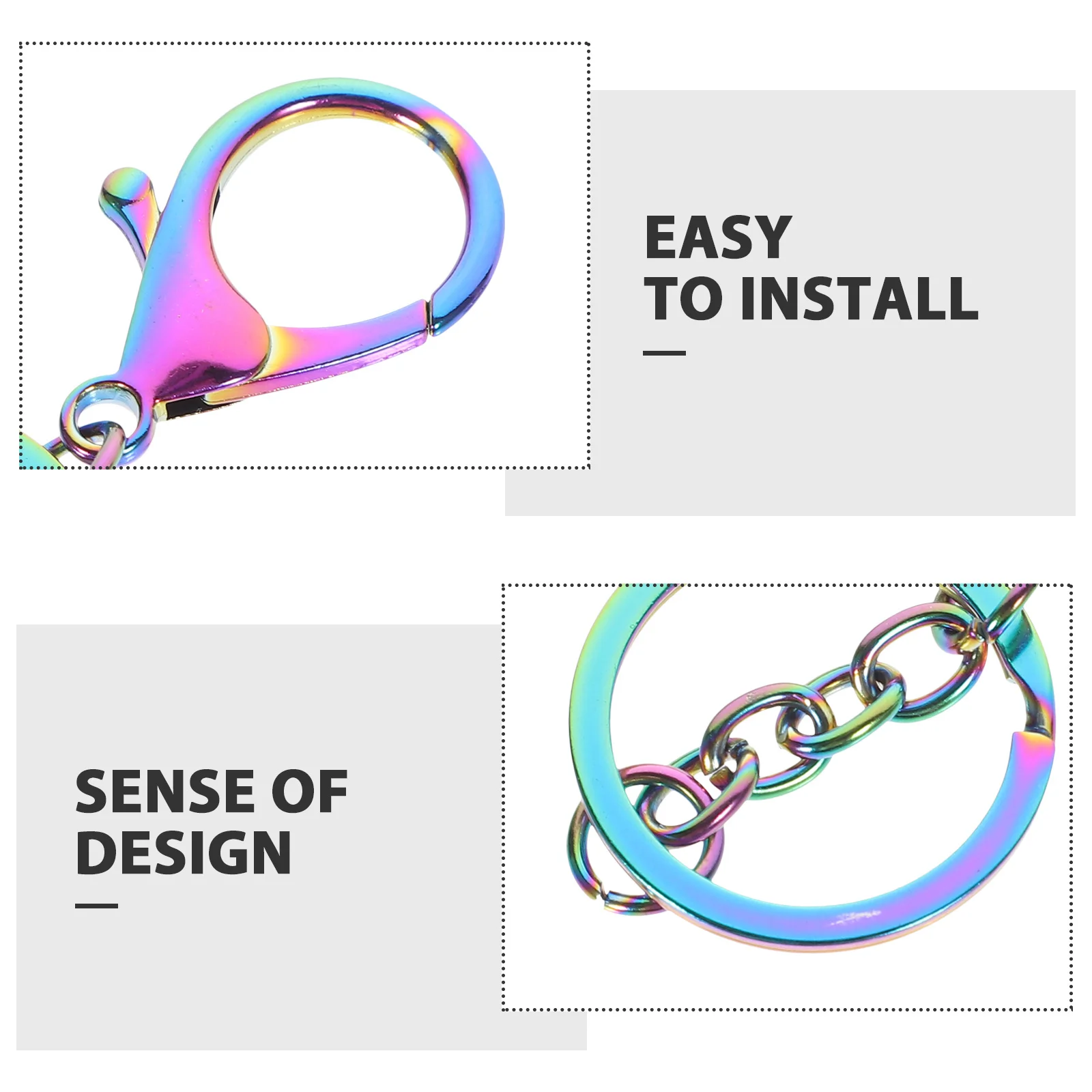 

12Pcs Alloy Keychain Hooks Durable Metal Clips for DIY Craft Key Rings Bulk Accessories Keychain Making Supplies