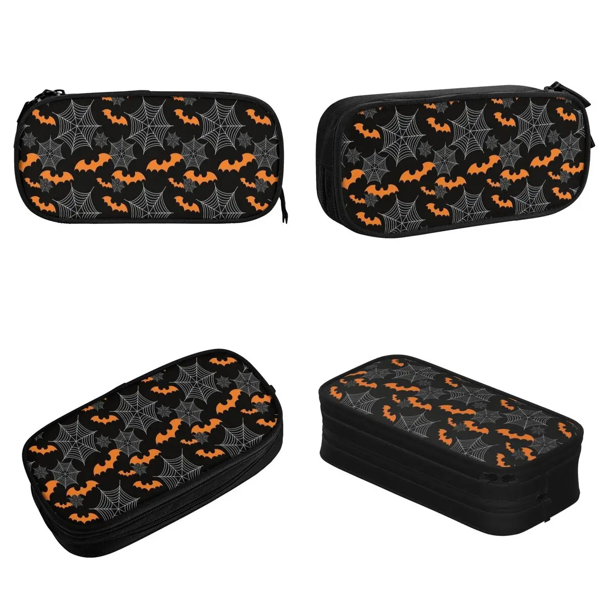 Halloween Bat Vampire Spooky Pencil Case Pen Box Bag Student Large Storage Students School Cosmetic Pencilcases