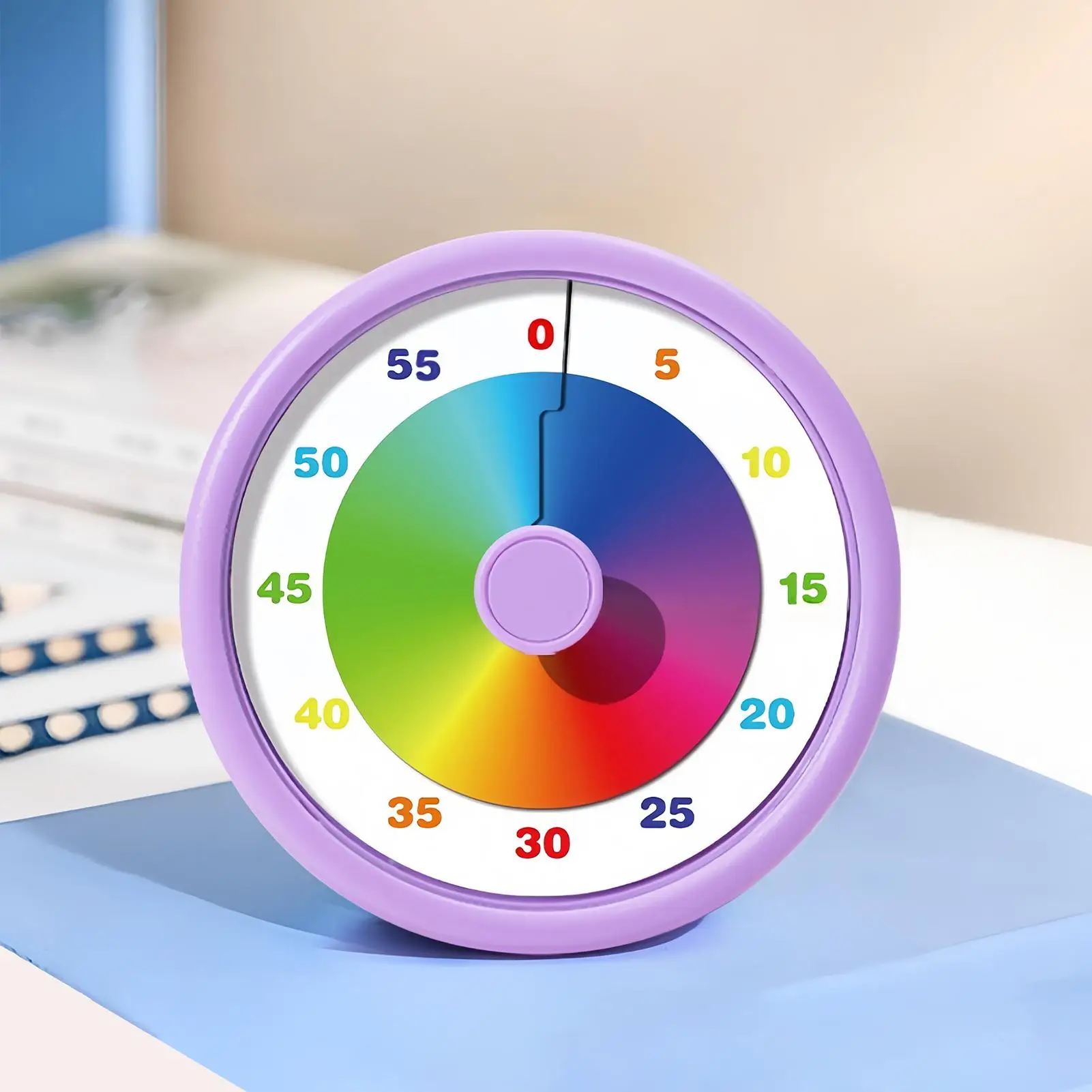Kid Timer Visual Countdown(not included battery) Rainbow Disk Countdown Timer Silent Time Management Tool for Home School