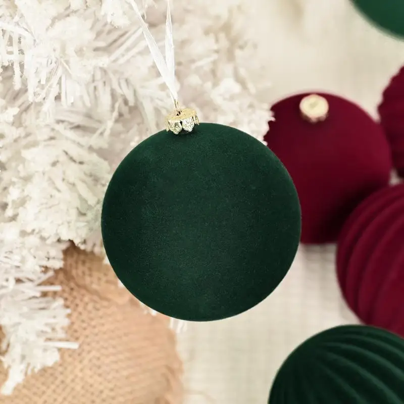 

Набор из 1 плюшевого бархатного елочного шаровидного украшения для Рождества, праздничный декор для елки
