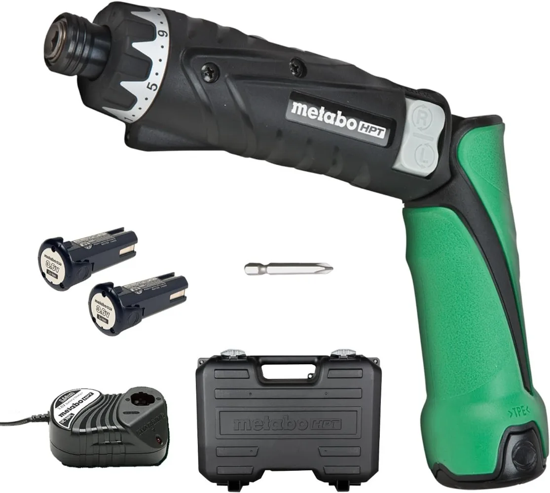 

Metabo HPT Cordless Screwdriver Set, 3.6V,Precision Screwdriver Set with Case, 2 Lithium-Ion Batteries,Charger and Bit,21 Clutch