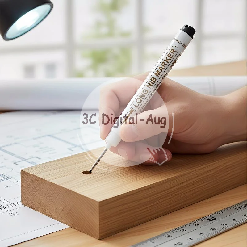 20mm Waterproof Long Needle Marker Pen 1PC for Woodworking Tile Screw Sharp Dash Pen for Handcraft Tasks - Detail 1