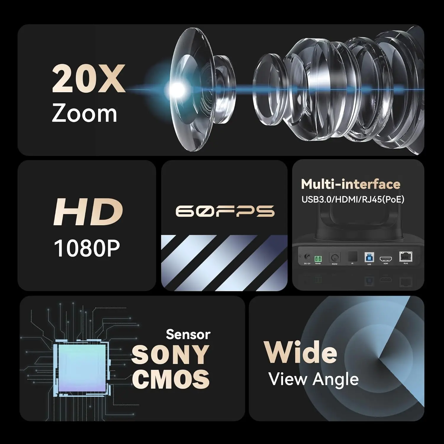 2024 Tenveo NDI 20x Optics Zoom USB3.0 Conference PTZ Camera 1080p60fps Video Conference Cameras