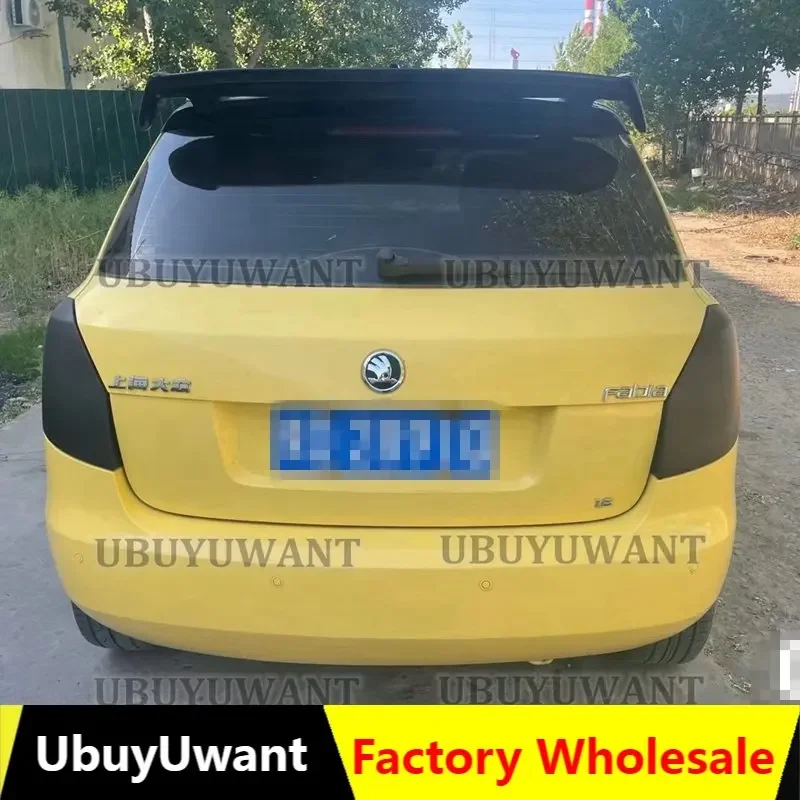 For Skoda Fabia 2006-2019 Car Styling High Quality ABS Plastic Unpainted Color Rear Spoiler Trunk Lip Wing