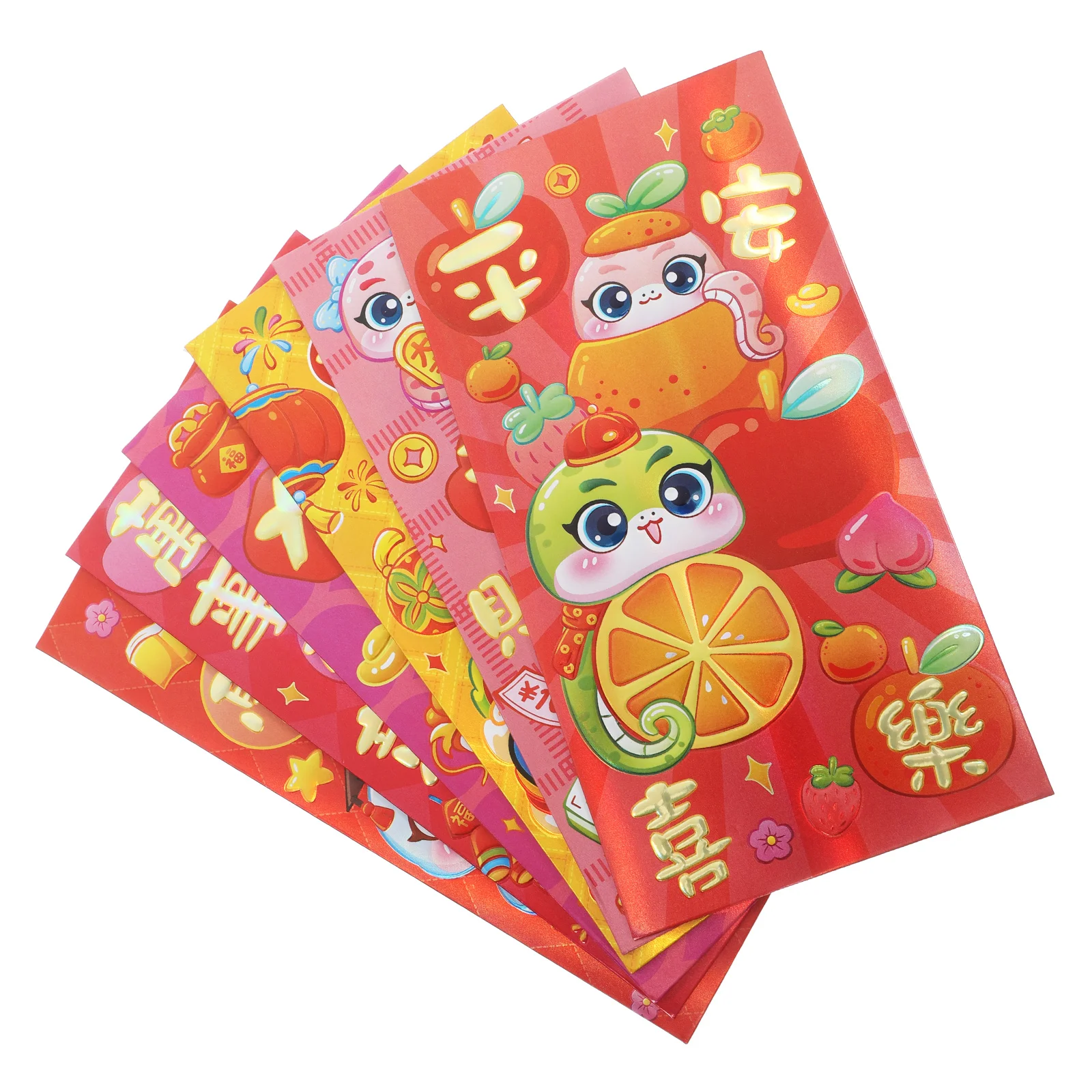 

6pcs Fancy Chinese New Year Red Envelopes 2025 Snake Design Lucky Money Packets For Lunar Festival Secure Cash Gift Cultural