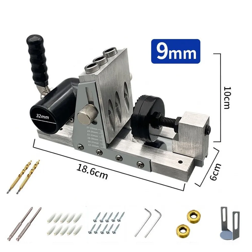 Pocket Hole Jig Kit Supporting For 9mm and 9.5mm Drill Bit Sizes for Efficient For Furniture and Cabinet Building