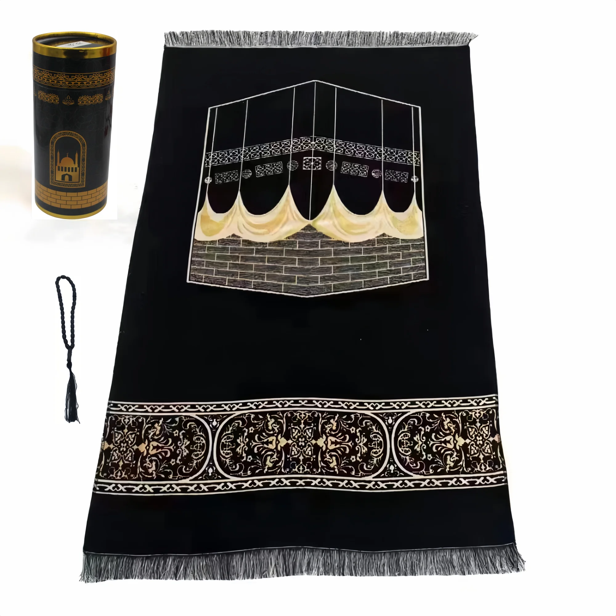 Portable cylindrical prayer mat, roll-up storage saves space, thickened knee-protecting praying cushion for home and travel use