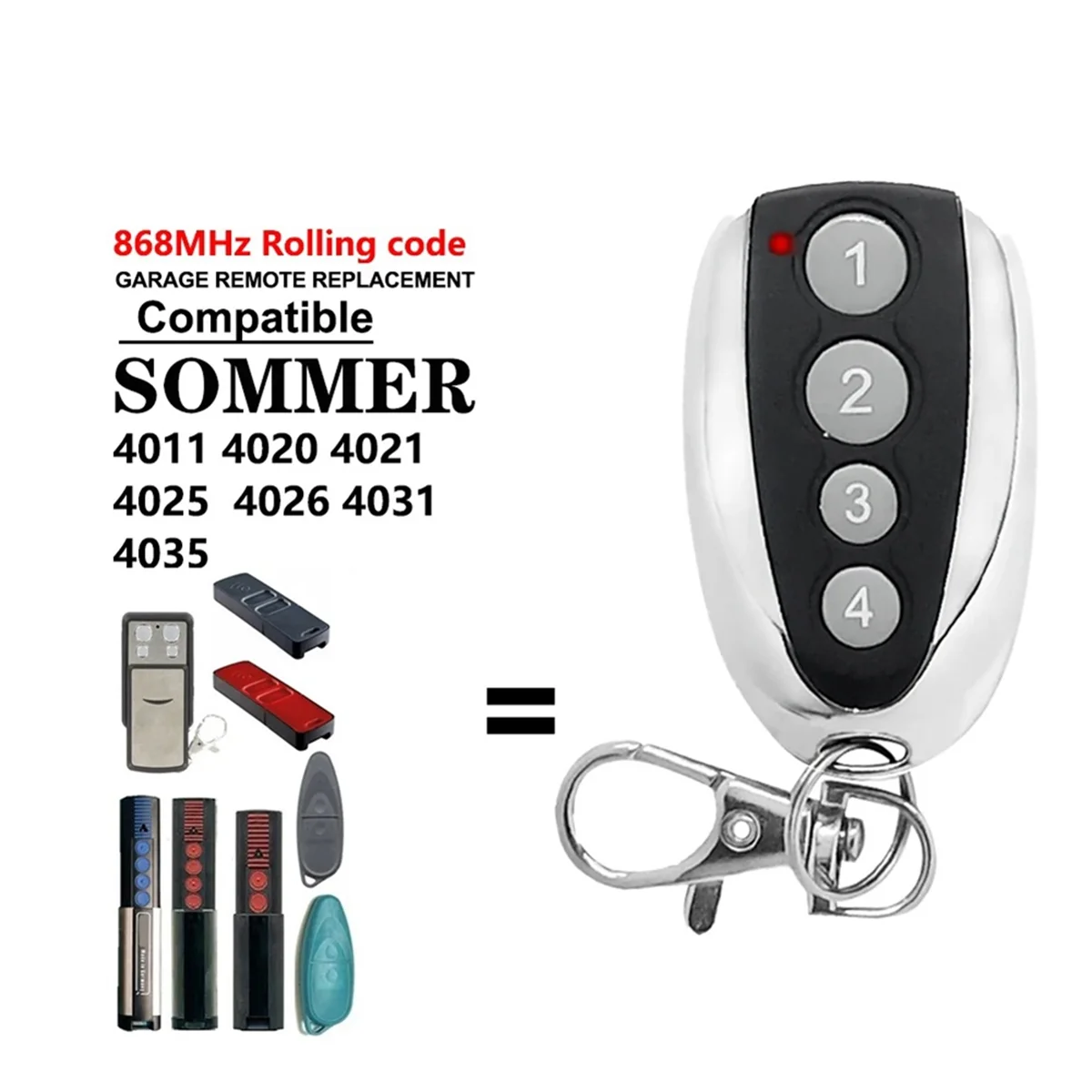 Пульт дистанционного управления для гаражных ворот, Открыватель управления, 868 МГц, непрерывный код для SOMMER 4011 4020 4021 4025 4026 4031 4035
