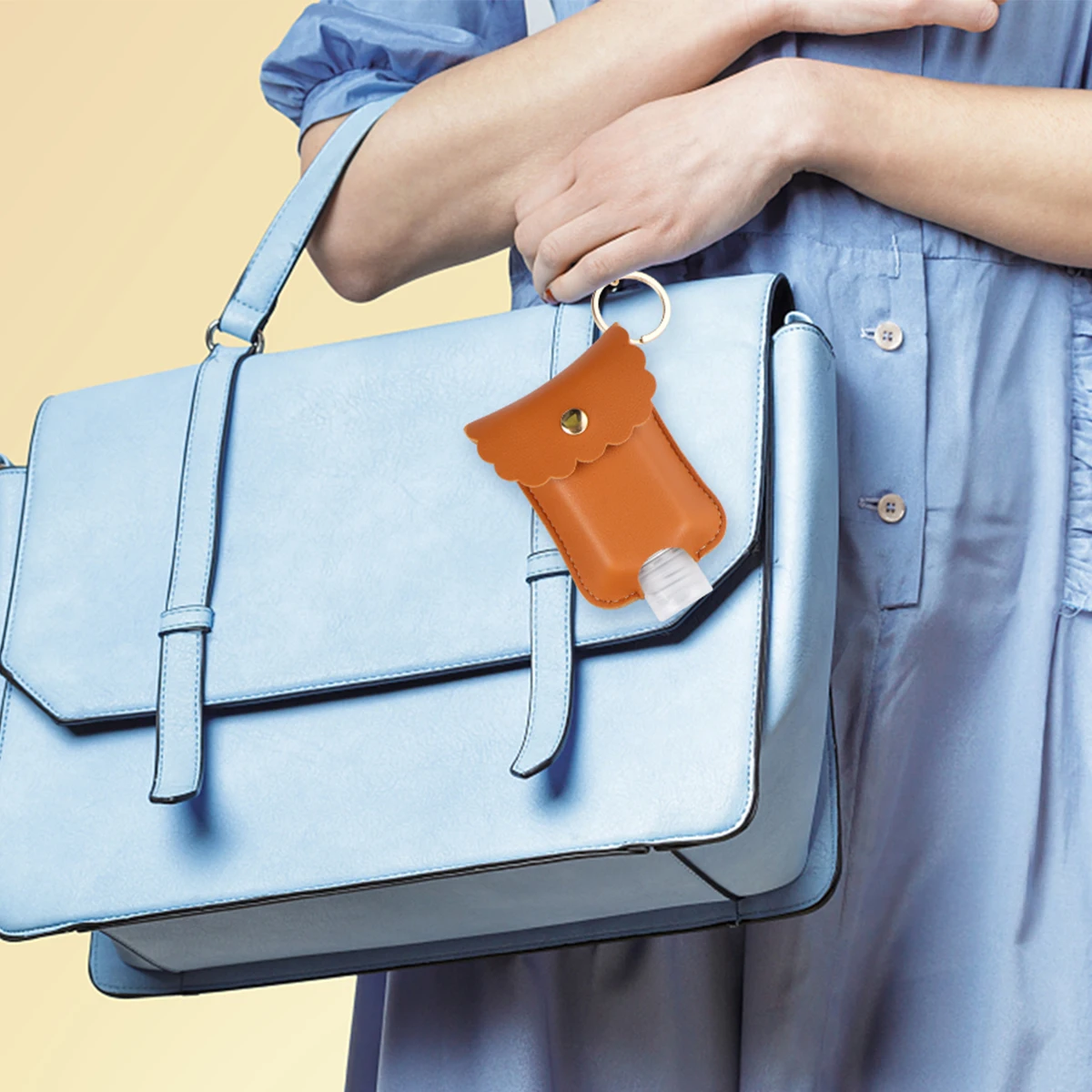 

4 Sets Portable Handwashing Bottle Cover Refillable Keychain Protective Carrier For Lotion Empty Bottles Durable