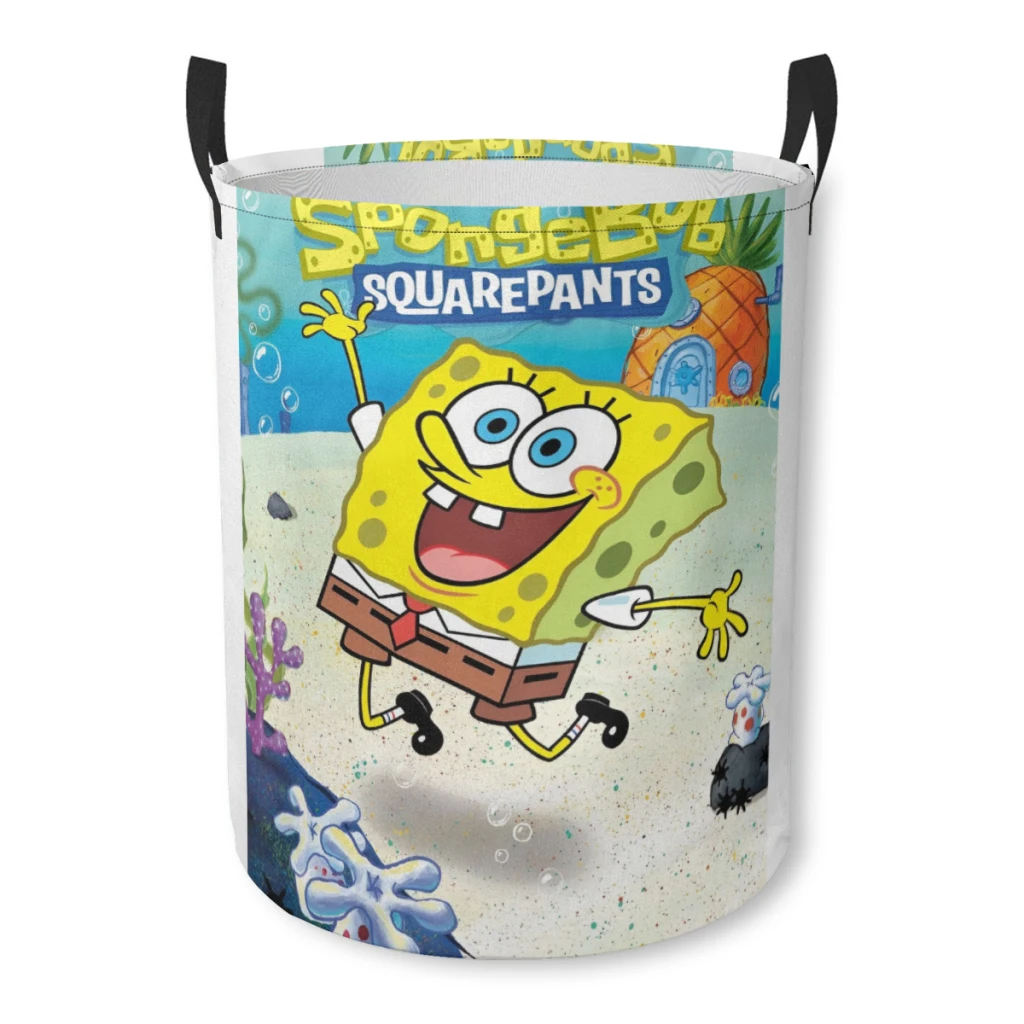 

Sponge-bob Cartoon Dirty Laundry Basket Clothes Organizer Foldable Storage Bucket Bathroom Waterproof Clothing Storage Basket