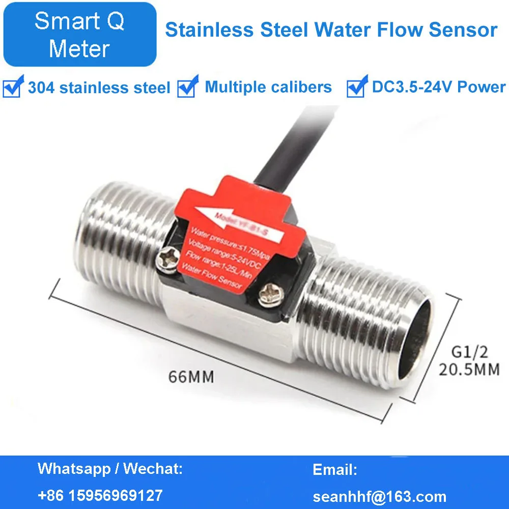 Flussostato a induzione sensore di flusso DN15 G1 G1/2 G3/4 DN20 flussostato magnetico in acciaio inossidabile uscita a impulsi