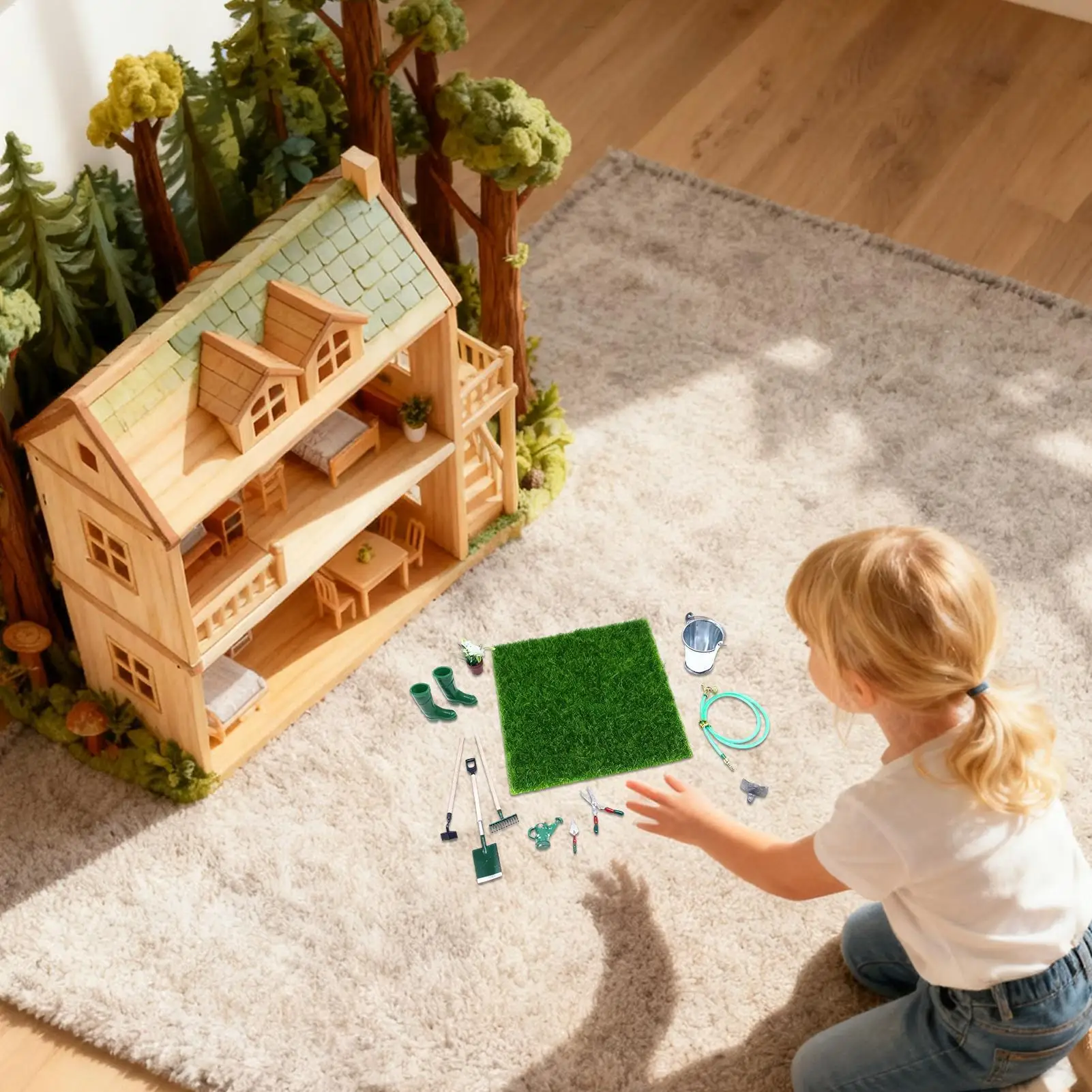 

Miniature Doll House Accessories Miniature Decorations 12Pieces Gnome Garden Farming Tools For Collectors Boys Girls Kids