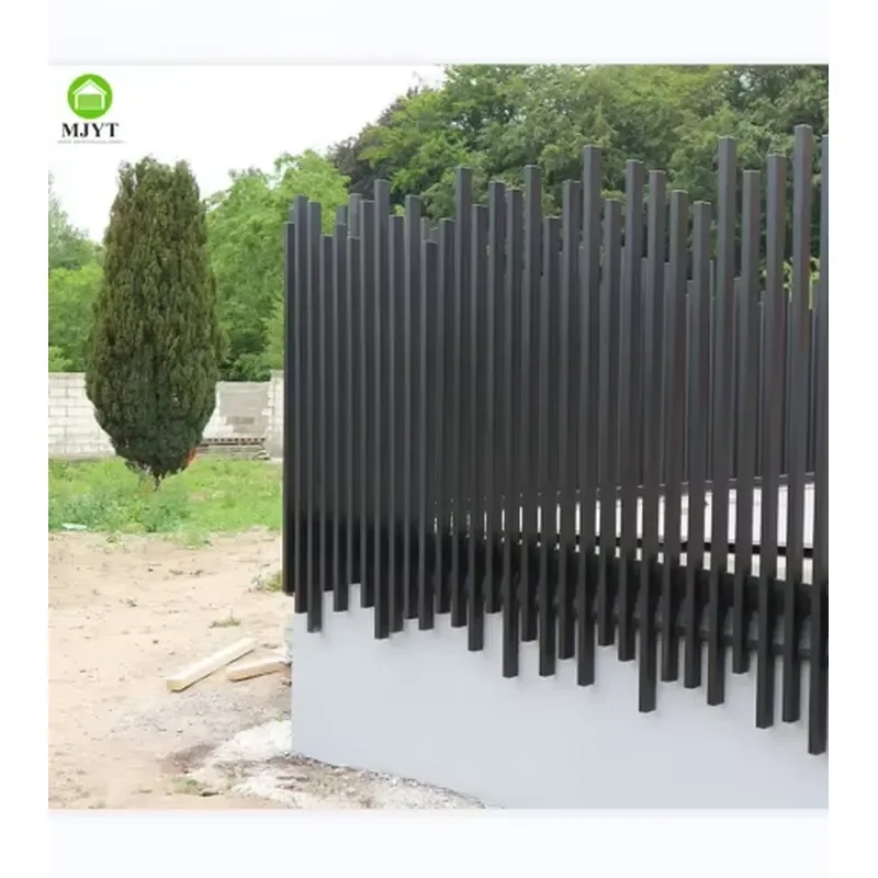 for Minimalist Fence Garden Fence Black and Grey Powder Coated 3D Aluminum Vertical Fencing