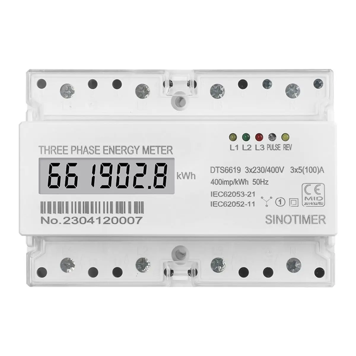 Best sales 2026 3 Phase 4 Wires Analog / Digital Meter 7P KWh Electrical Power Consumption Monitor DIN Rail AC 400V 100A