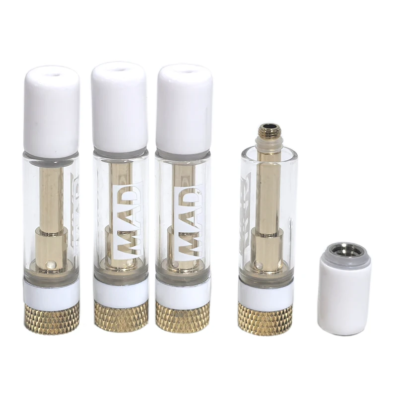 10-50pcs MAD Labs Vape Cartridges Carts Atomizers 0.8/1.0ml Ceramic Coil Vaporizer Tank for 510 Thread Vape Pens E Cigarettes