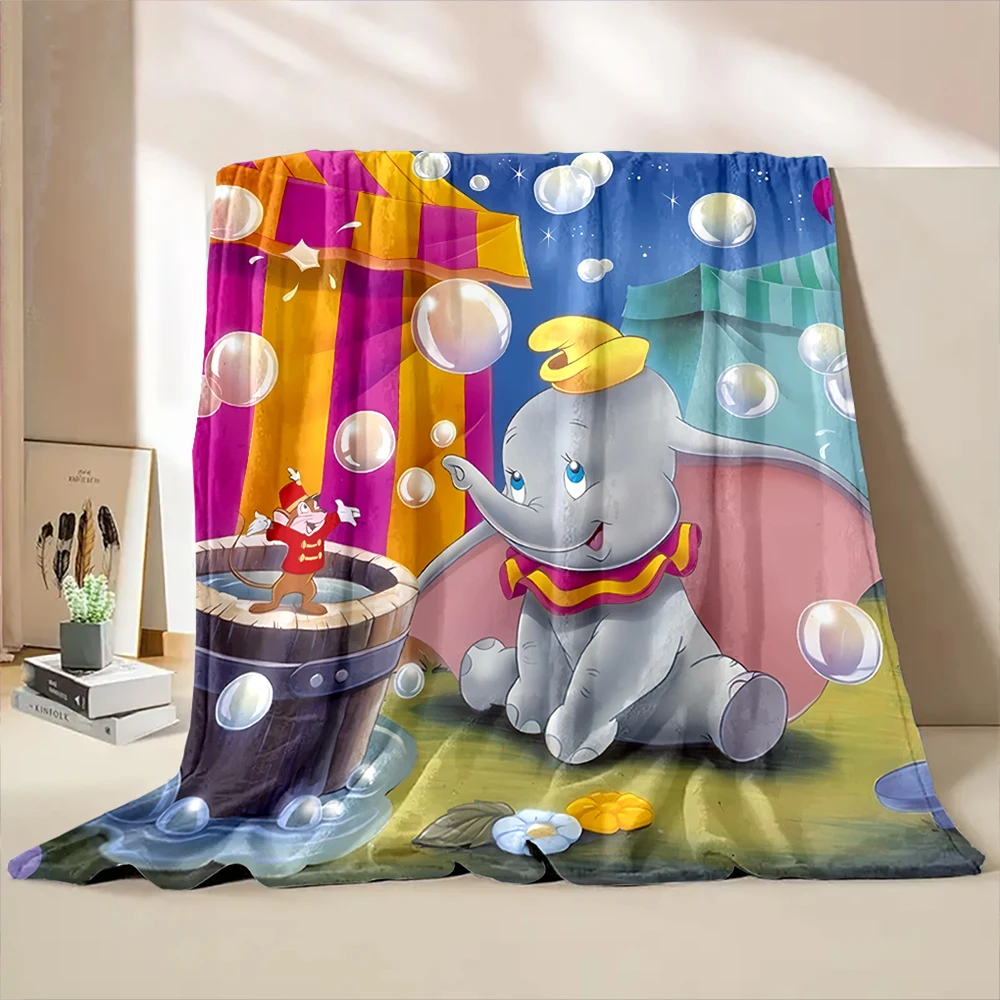 King Size Disney Cartoon Dumbo Flannel Plush Soft Fluffy Break Nap Blanket Children's Cover Blanket Children Gift