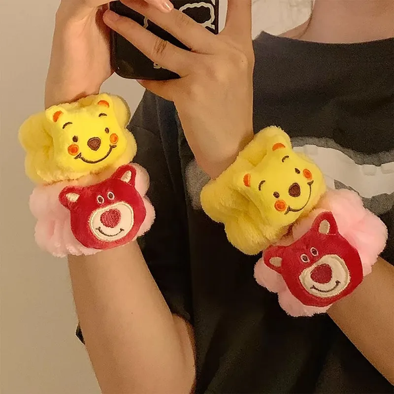 Toy Story Lotso Pooh Bear Children's Washing Wristband Cute Kawaii Girl Disney Wristband Face Washing Waterproof Hair Band