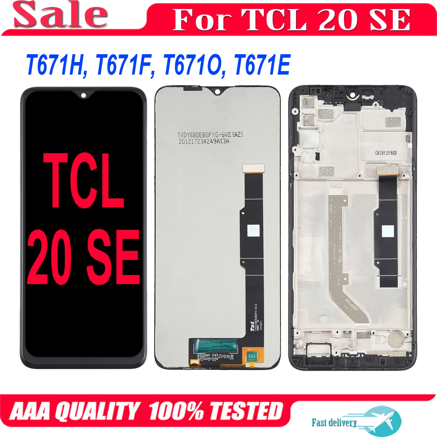 For TCL 20 SE 20SE LCD Display Touch Screen Digitizer Assembly For TCL20SE T671H T671F T671O T671E LCD Replacement