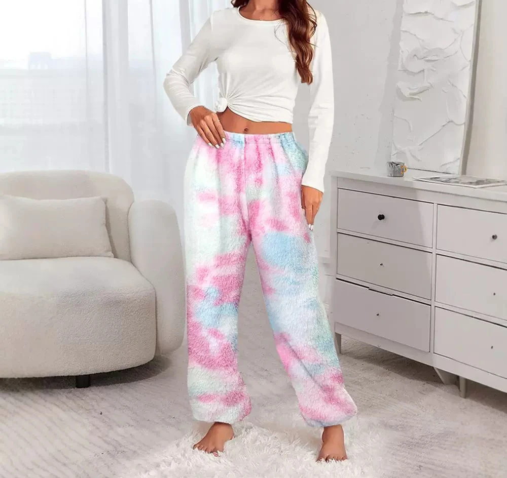 

Home Pants Women Streetwear New Tie Dye Autumn and Winter Summer 2024 Fashionable and Versatile Elegant Y2k Trousers for Female