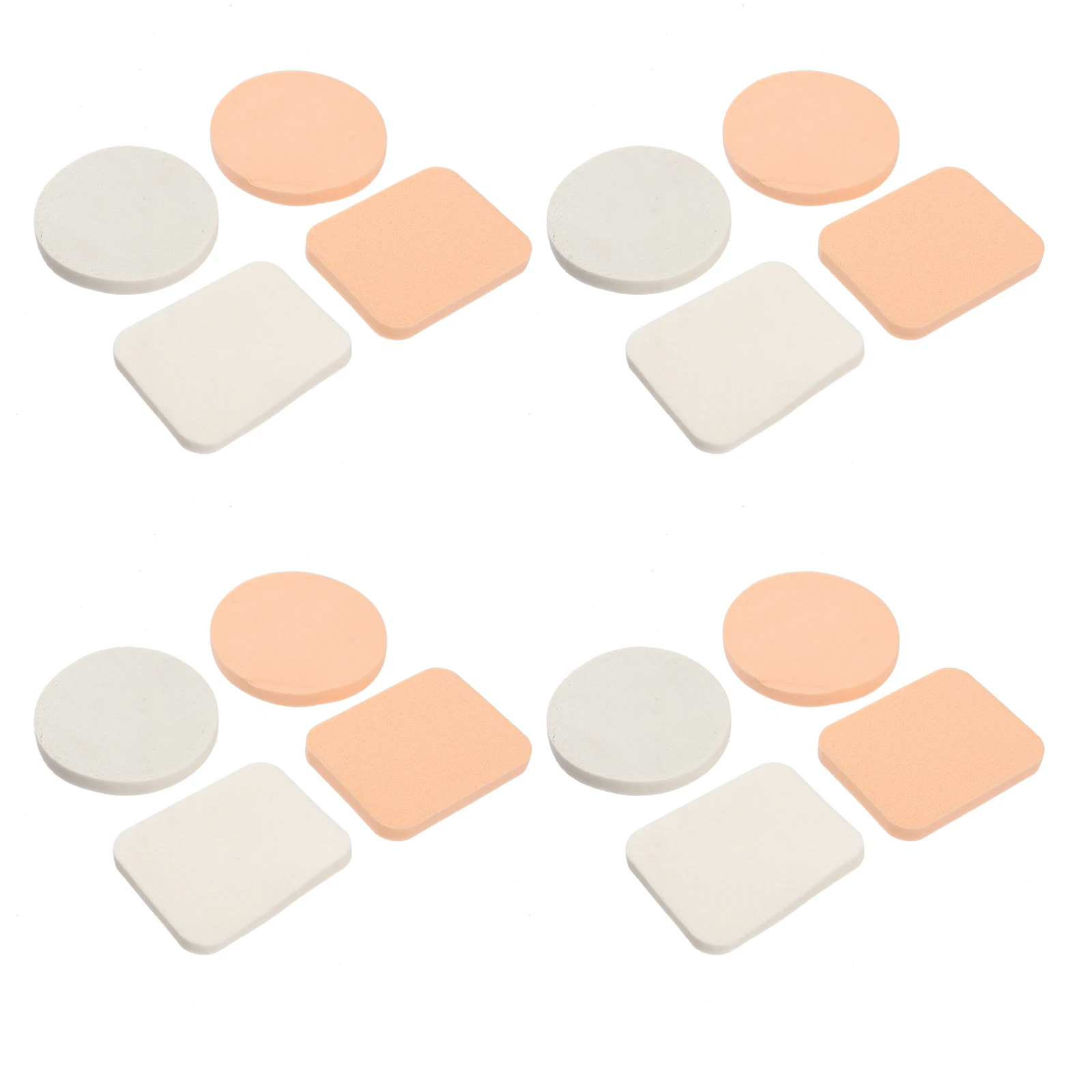20 stuks Dual Color Face Puff Cosmetica Applicator Hoge kwaliteit Elastisch Duurzaam voor Foundation Blusher Concealer Gezichtsreiniging