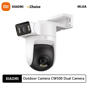 Yeni Xiaomi açık CW500 çift kamera versiyonu IP66 güvenlik koruma CCTV AI algılama tam renkli gece görüş akıllı ev